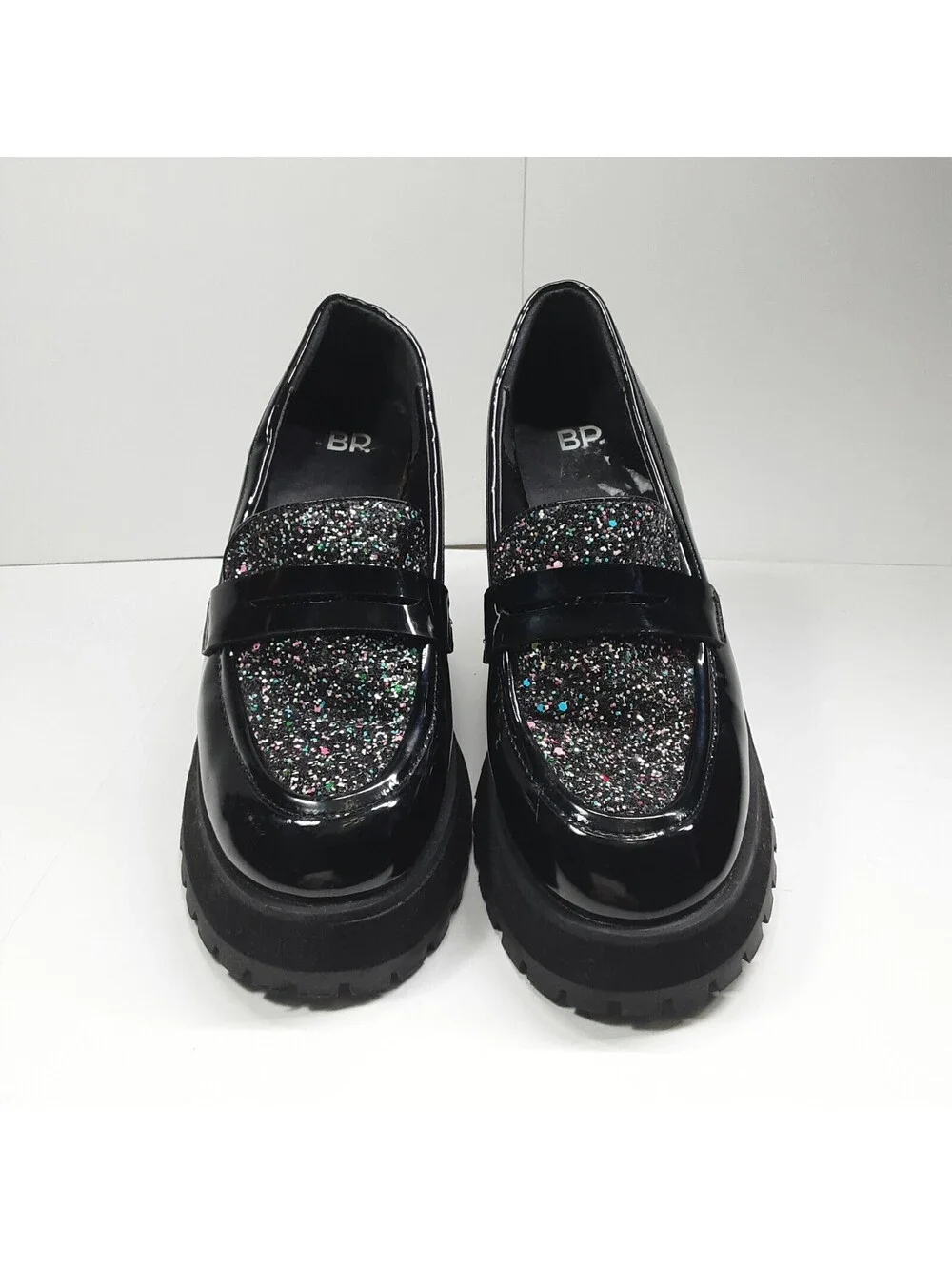 BP. Shilo - Platform Loafer | Glitter and Patent Leather | Size 9 M